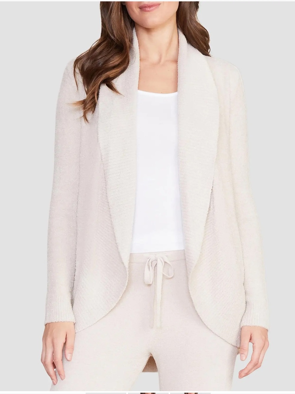 $125 NWT Barefoot Dreams CozyChic Lite Circle Cardigan in Stone XL